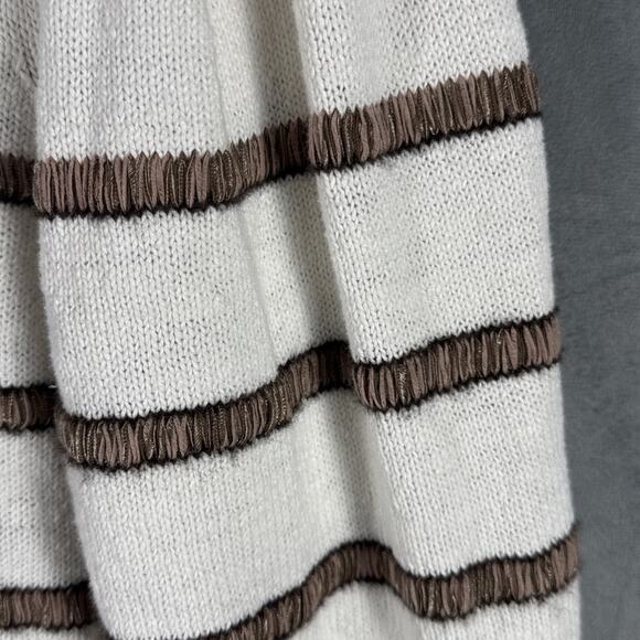 Brochu Walker Danon Taos Stripe Crew‎ Sweater Size Medium Women Linen Blend - Picture 5 of 9